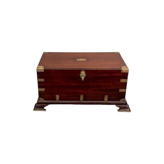 Antique Anglo Indian Georgian Regency period 1811 - 1820 Camphor Wood Campaign Chest.