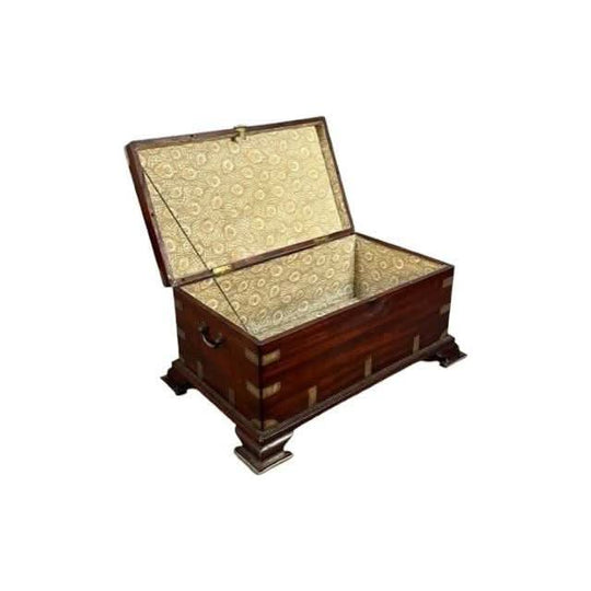 Antique anglo Indian Georgian Regency period 1811 - 1820 Camphor Wood Military Campaign Chest