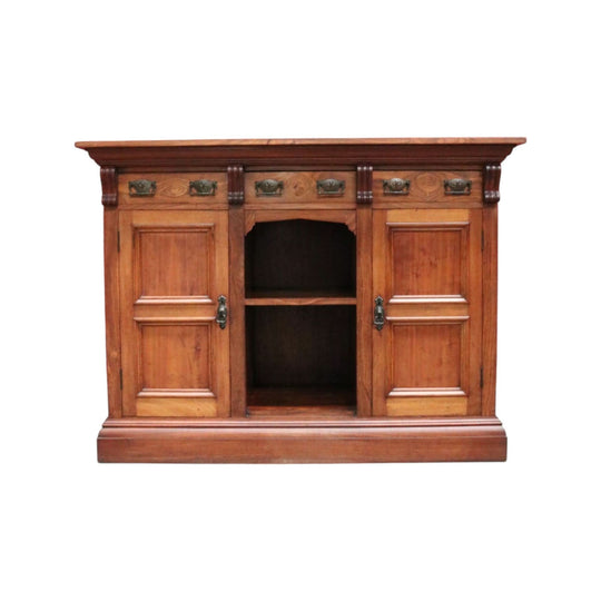 Antique Australian Blackwood & Cedar Sideboard Cabinet with Drawers & Shelves