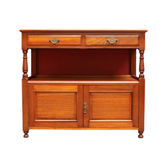 Antique Australian Cedar Servery or Dumb Waiter with Drawers and Cupboard