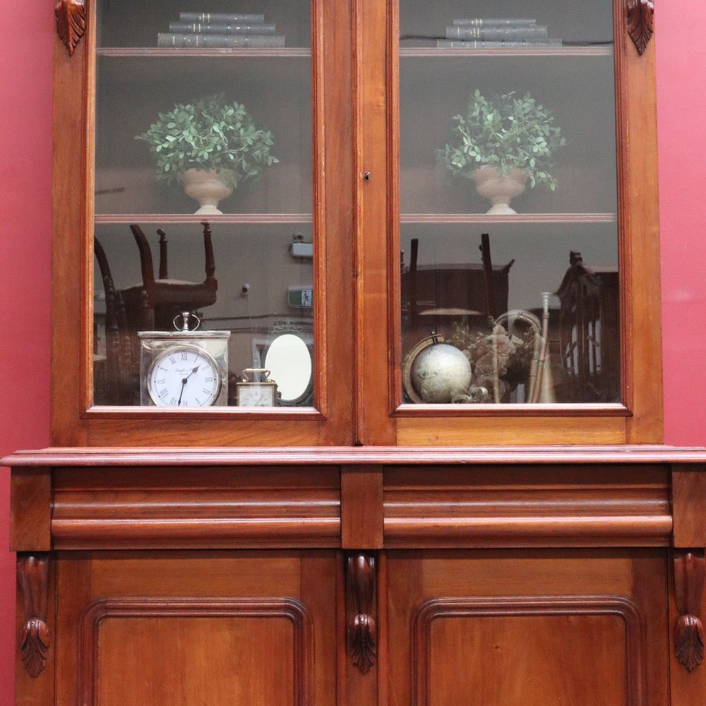 Antique Australian Cedar Two Height Bookcase with Glass Doors and Corbels. B12907 | Bazaa | Designer, Vintage and Antique Furniture