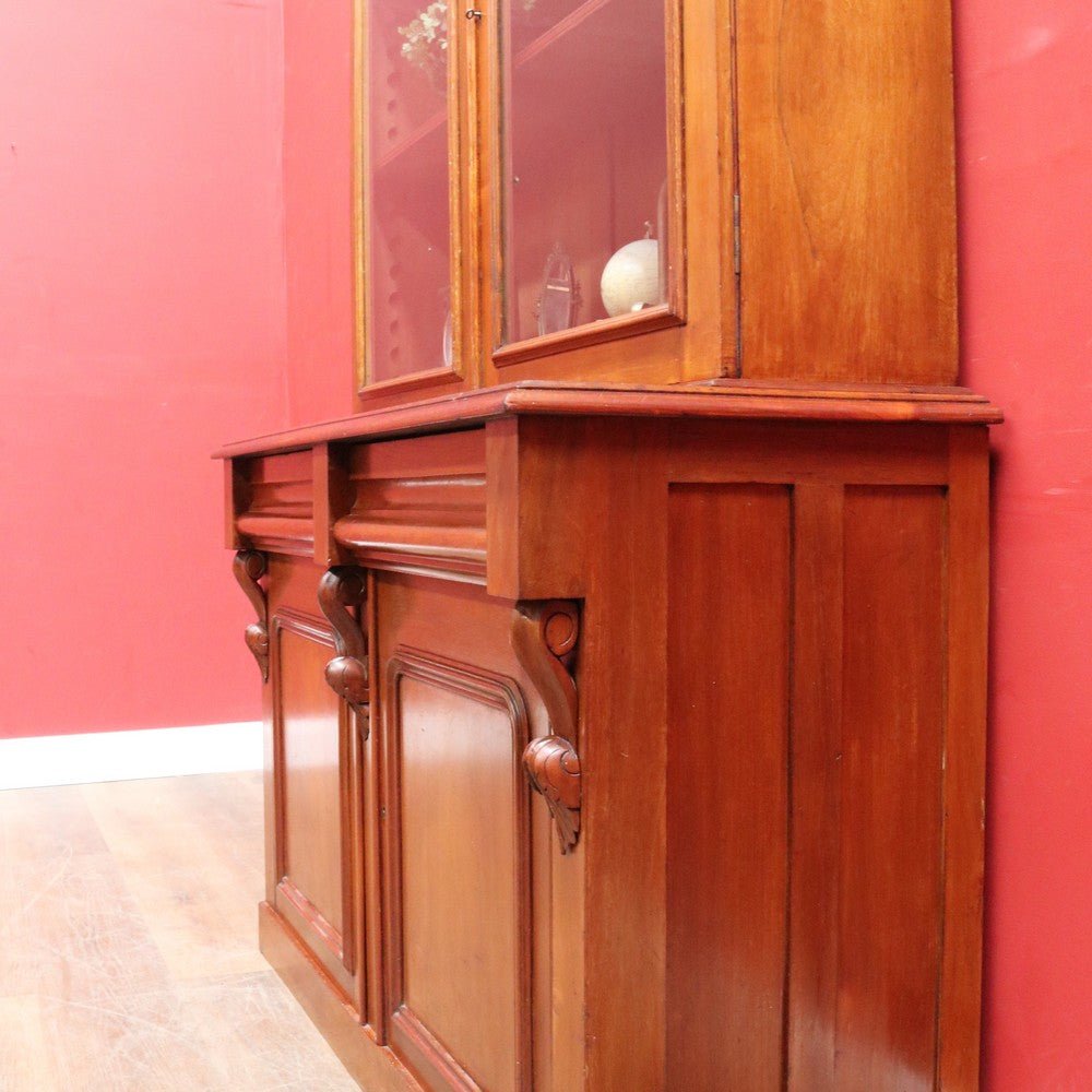 Antique Australian Cedar Two Height Bookcase with Glass Doors and Corbels. B12907 | Bazaa | Designer, Vintage and Antique Furniture