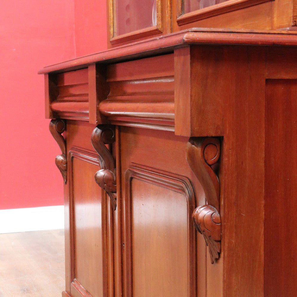 Antique Australian Cedar Two Height Bookcase with Glass Doors and Corbels. B12907 | Bazaa | Designer, Vintage and Antique Furniture