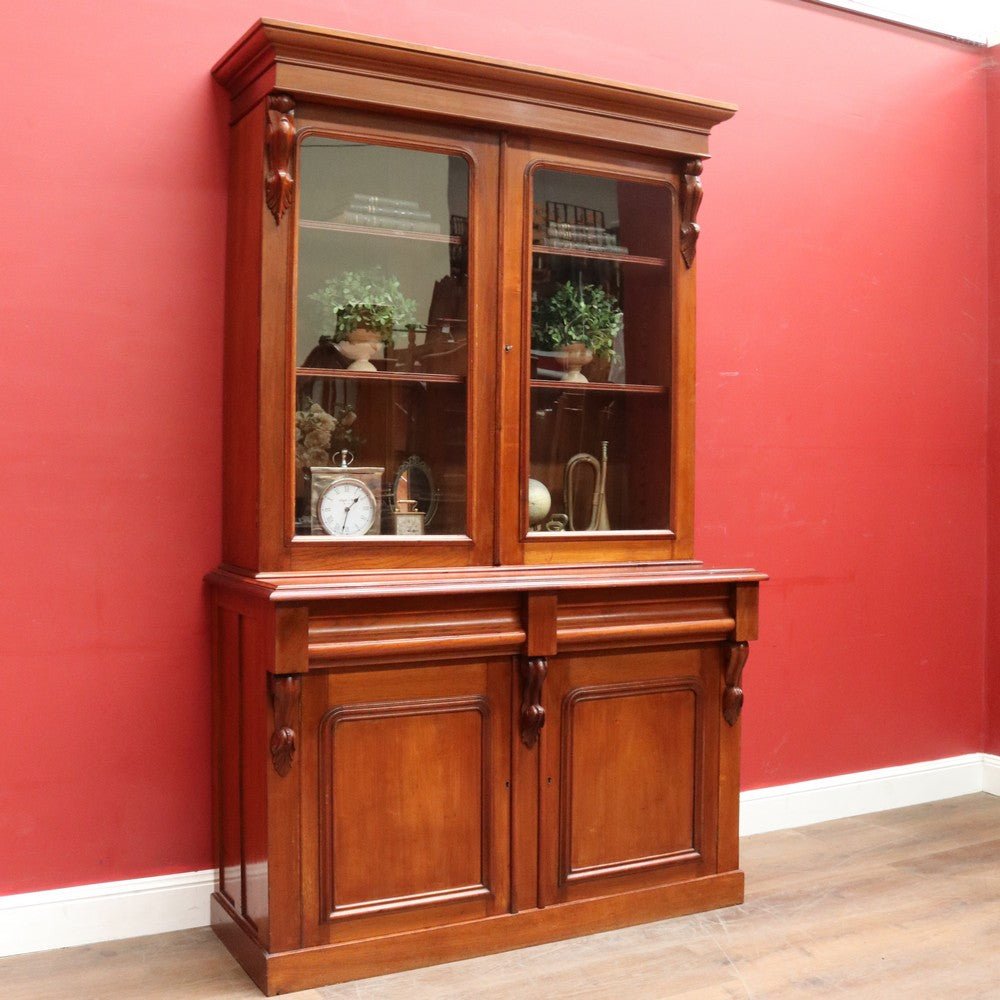 Antique Australian Cedar Two Height Bookcase with Glass Doors and Corbels. B12907 | Bazaa | Designer, Vintage and Antique Furniture