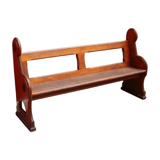 Antique Australian Mahogany Church Pew Hall or Verandah Bench Seat