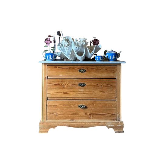 Antique Baltic Pine Marble-Top Dresser – 19th Century