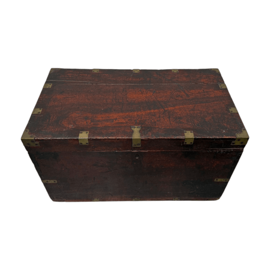 Antique Brass Bound Mahogany Sea Chest