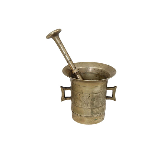 Antique brass mortar and pestle