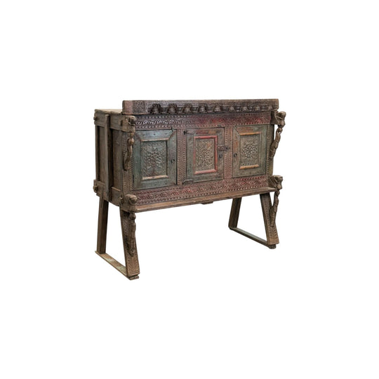 Antique Carved Majuce Chest