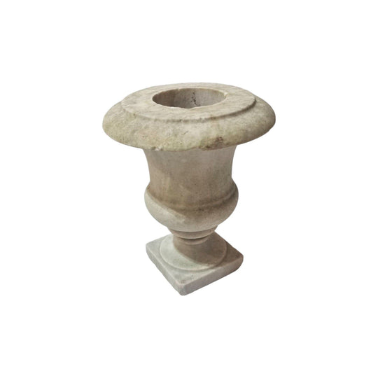 Antique carved marble garden urn pot