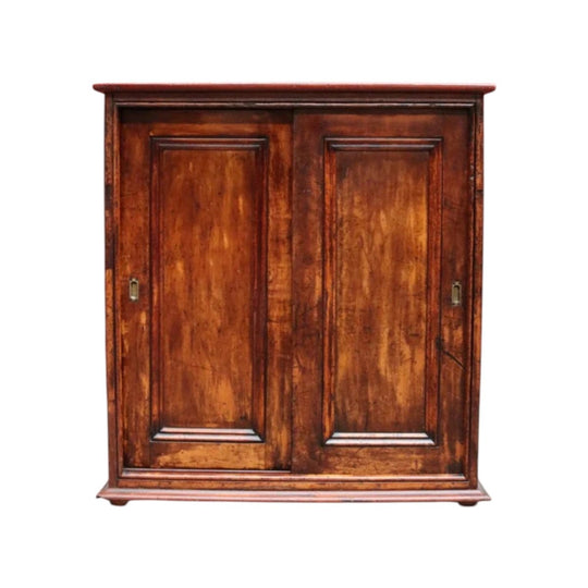 Antique Cedar Cabinet Sliding Doors Slim Storage Hall or Entry. B12952