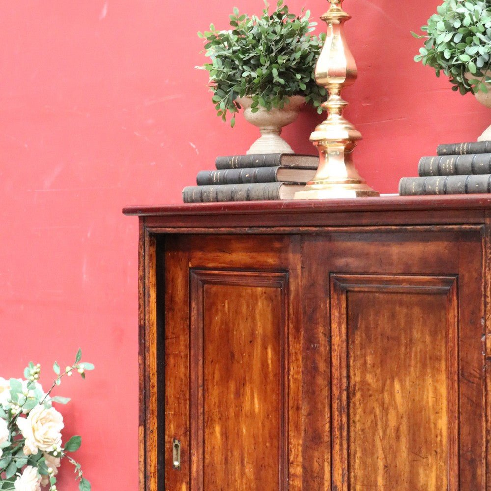 Antique Cedar Cabinet Sliding Doors Slim Storage Hall or Entry. B12952 | Bazaa | Designer, Vintage and Antique Furniture