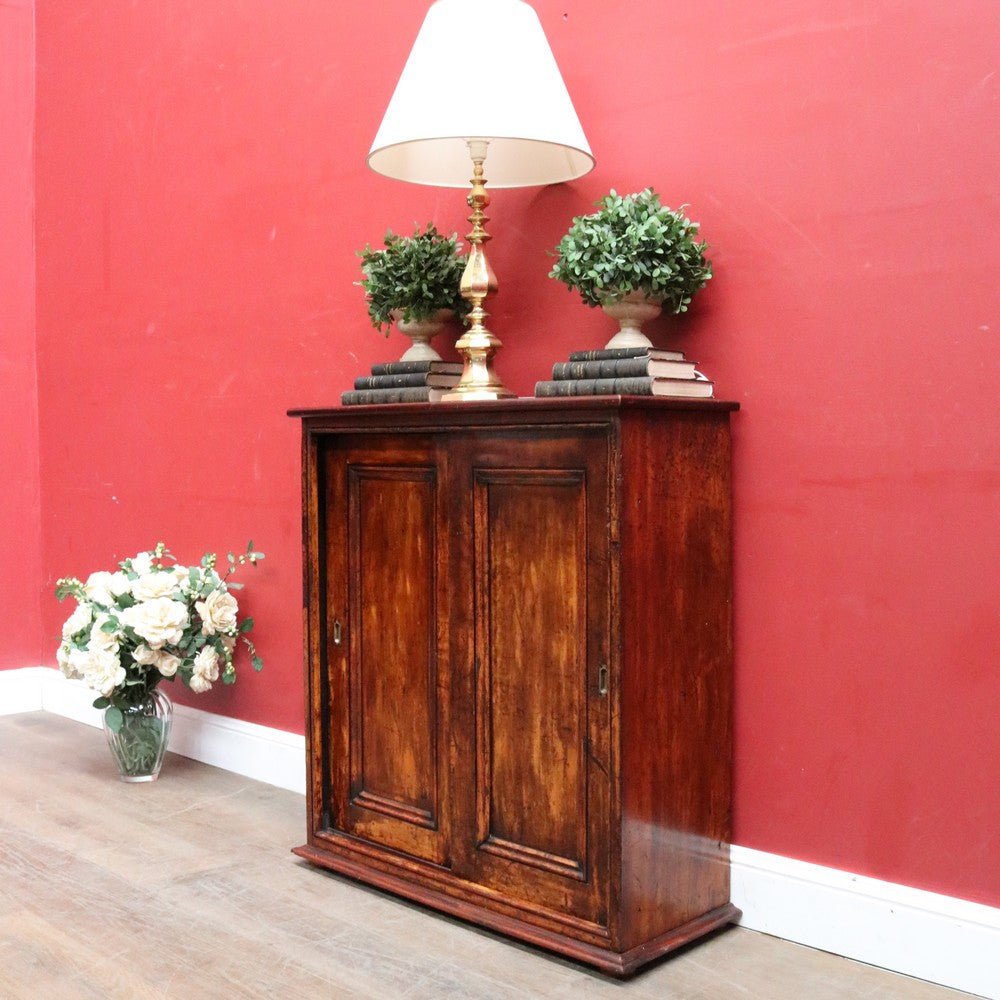 Antique Cedar Cabinet Sliding Doors Slim Storage Hall or Entry. B12952 | Bazaa | Designer, Vintage and Antique Furniture