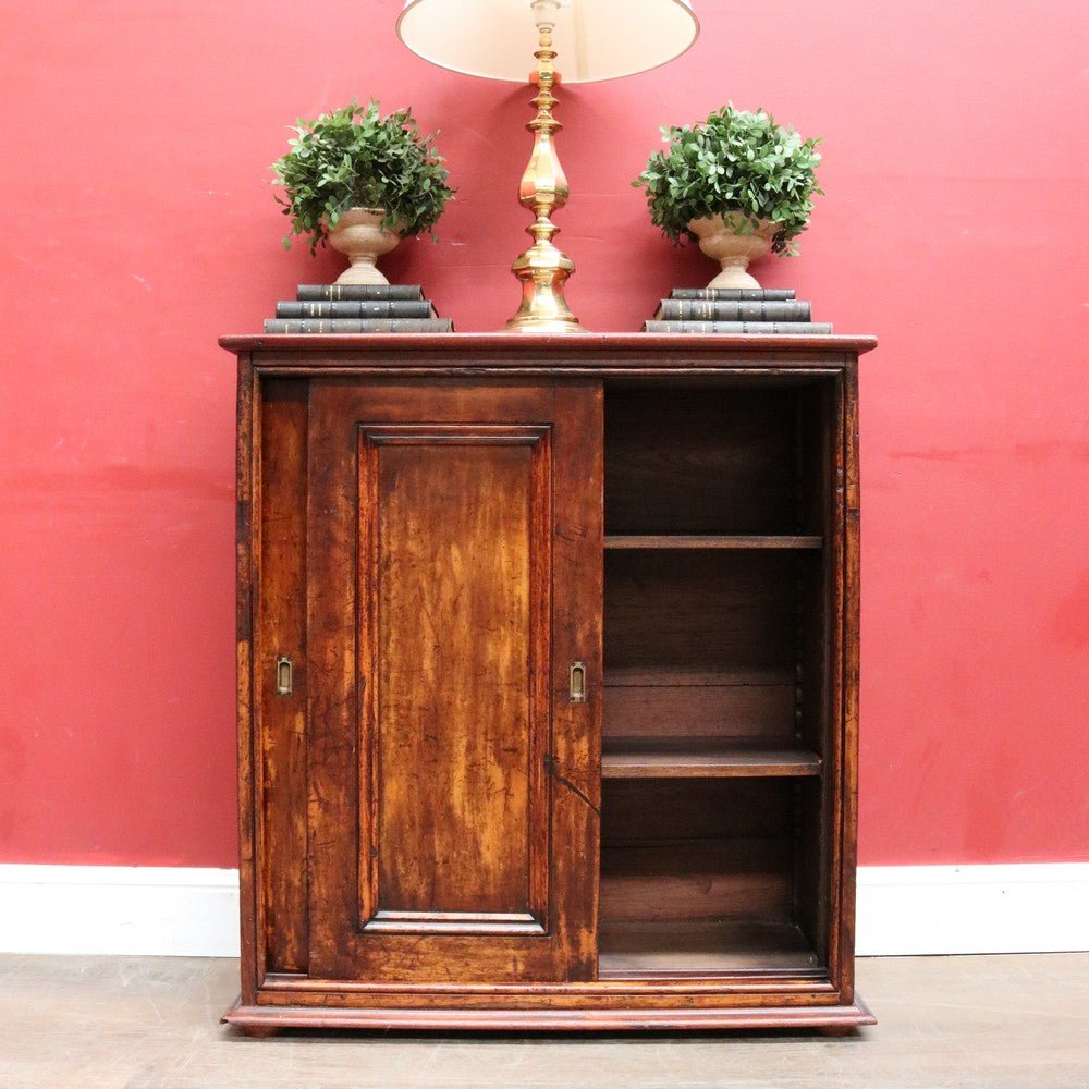 Antique Cedar Cabinet Sliding Doors Slim Storage Hall or Entry. B12952 | Bazaa | Designer, Vintage and Antique Furniture