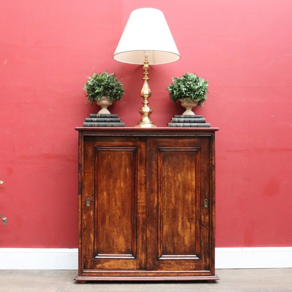 Antique Cedar Cabinet Sliding Doors Slim Storage Hall or Entry. B12952 | Bazaa | Designer, Vintage and Antique Furniture