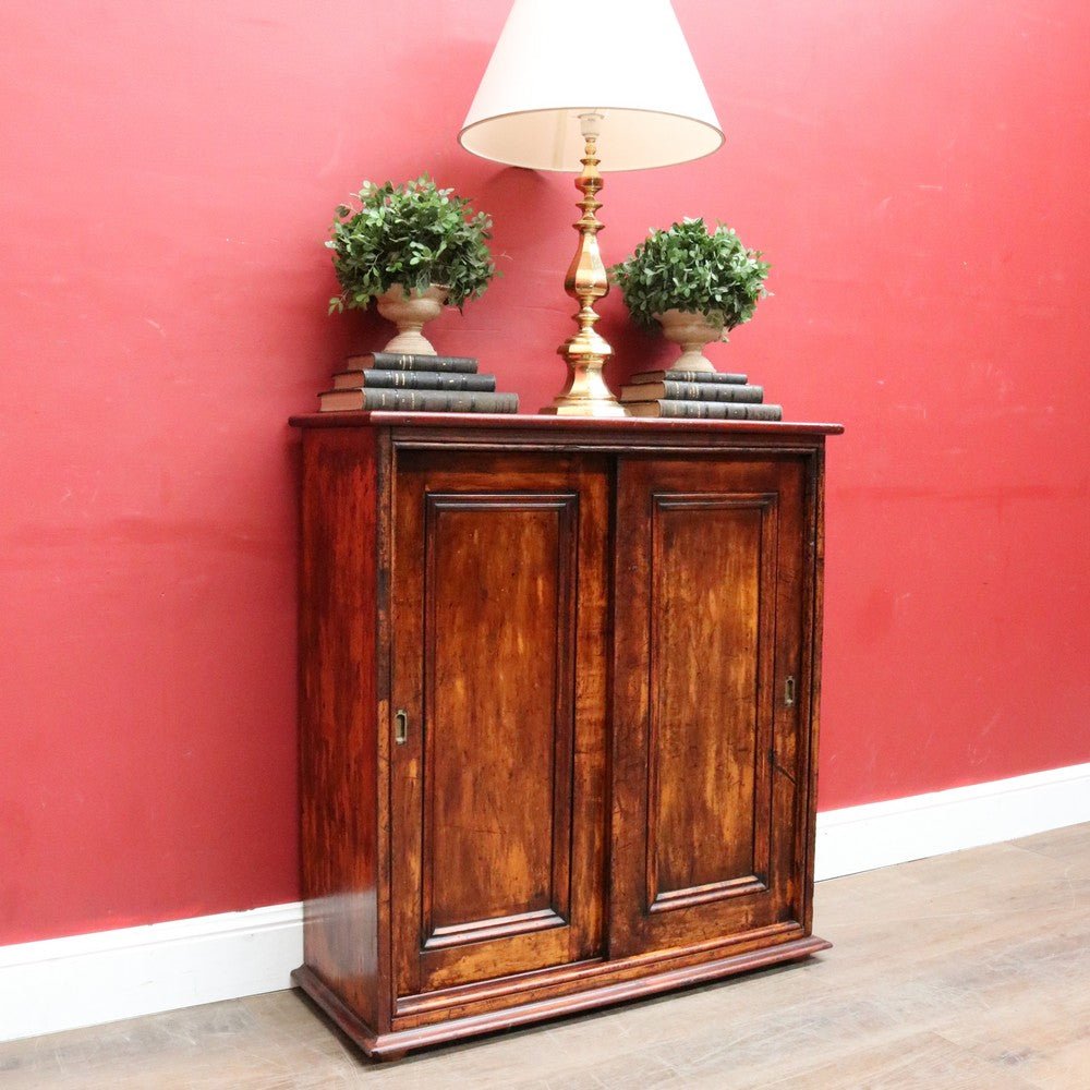 Antique Cedar Cabinet Sliding Doors Slim Storage Hall or Entry. B12952 | Bazaa | Designer, Vintage and Antique Furniture