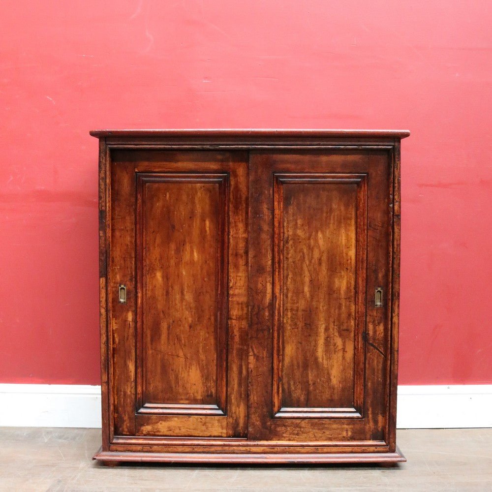 Antique Cedar Cabinet Sliding Doors Slim Storage Hall or Entry. B12952 | Bazaa | Designer, Vintage and Antique Furniture