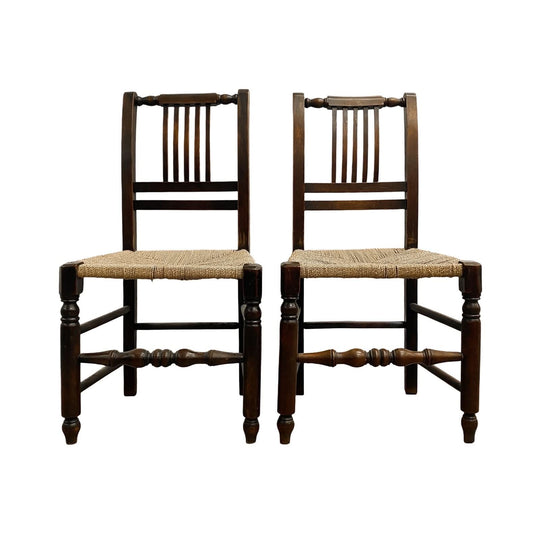 Antique Chairs With Woven Seagrass Seats