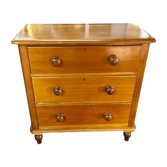 Antique chest of drawers 3 drawers cedar small Victorian 1900's AUSTRALIA