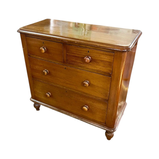 Antique chest of drawers 4 drawers cedar small Victorian 1900's AUSTRALIA