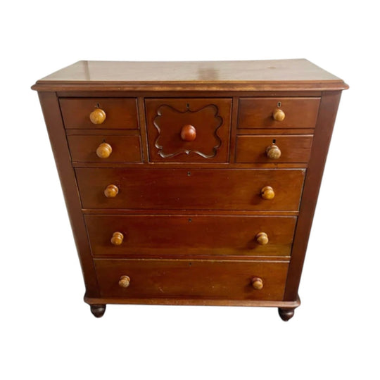 Antique chest of drawers 7 seven drawers cedar Victorian 1900's AUSTRALIA