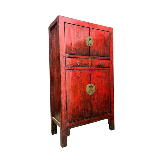 Antique Chinese Red Lacquered Cabinet