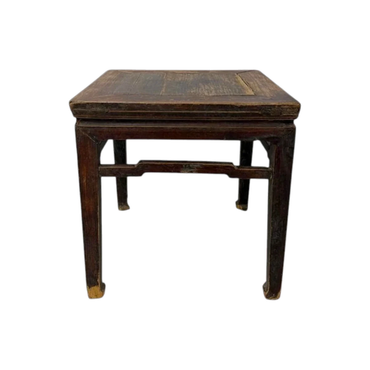 Antique Chinese Square Elm Side Table | 49x49x50cm