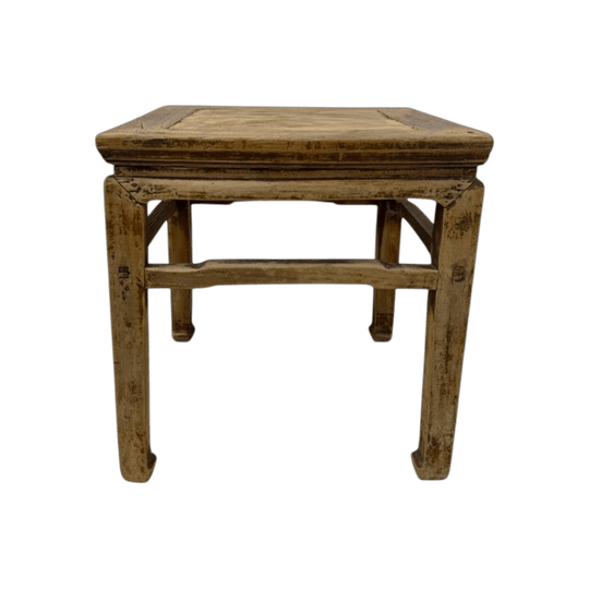 Antique Chinese Square Elm Side Table | 50x50x51