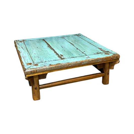 Antique Chinese Square Low Table From Shanxi Province| Elm