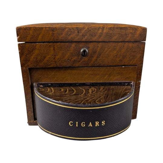 Antique Cigar and Tobacco Box with Swing Out Compartment