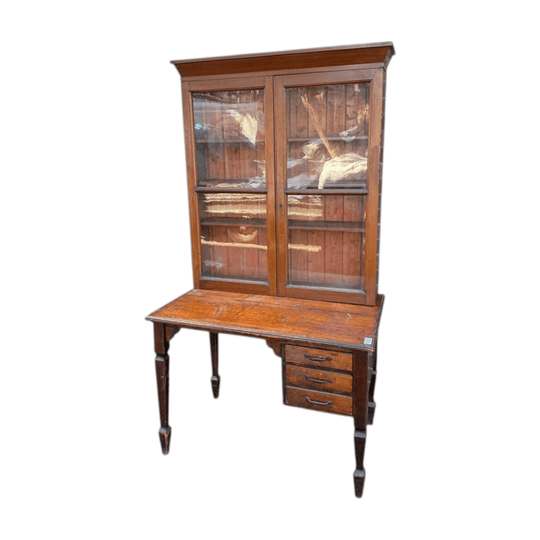 Antique desk with a bookcase top