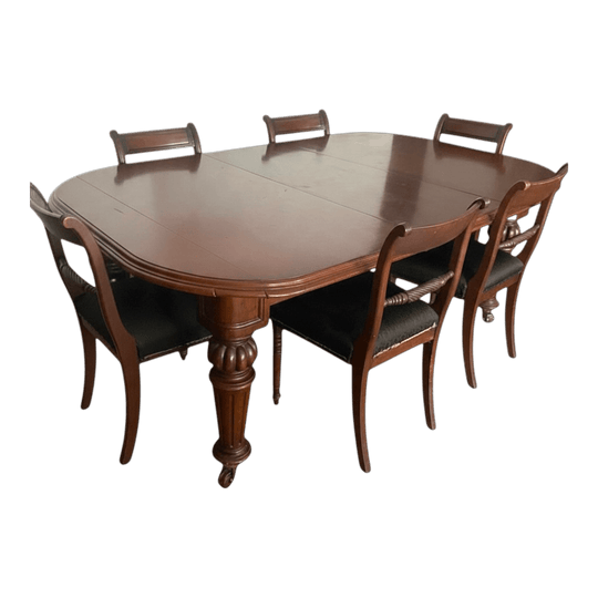 Antique dining table plus 6 chairs