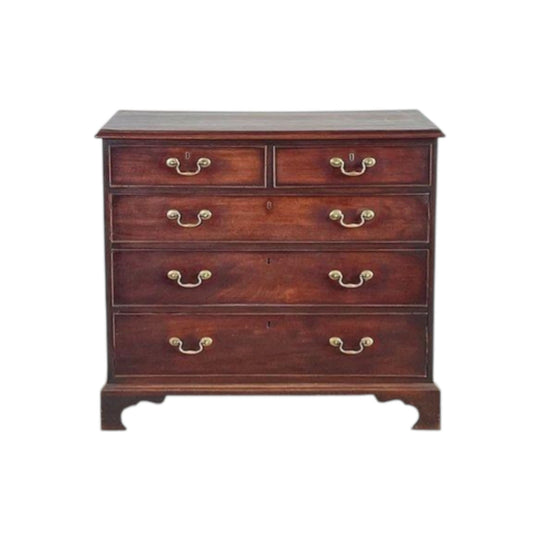 Antique English 18th century George III Cuban Mahogany Chest of Drawers.