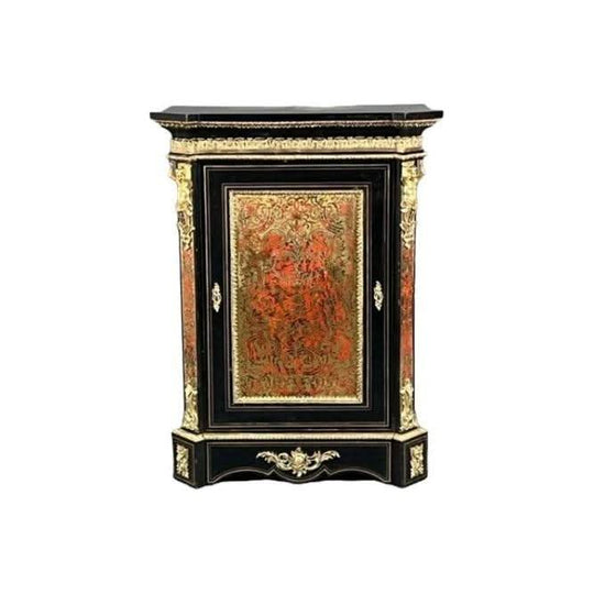 Antique English 19th century Victorian period circa 1880 Boulle Side Cabinet.