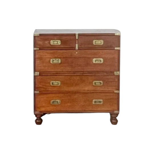 Antique English Colonial Campaign Chest of Drawers.