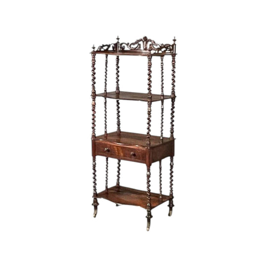Antique English early Victorian Rosewood circa 1850 What Not Stand / Etagere.