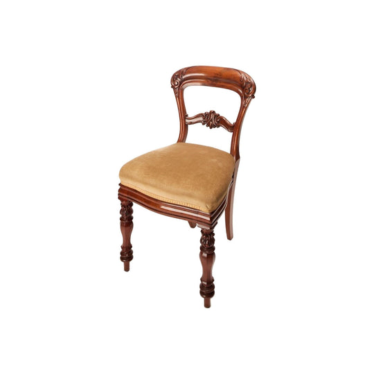 Antique English Early Victorian Set of 6  Mahogany Dining Chairs