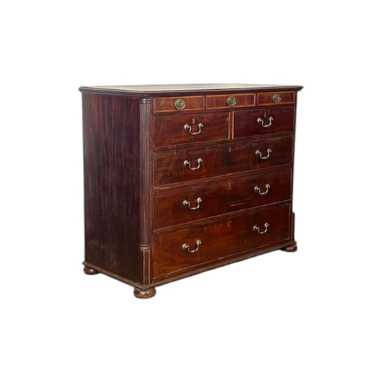 Antique English George III late 18th century Cuban Mahogany Chest of Drawers.