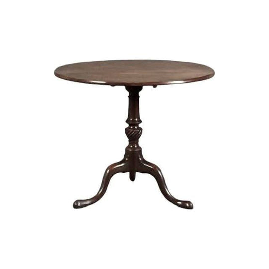 Antique English George III Mahogany tilt top  circular Occasional / Wine Table.
