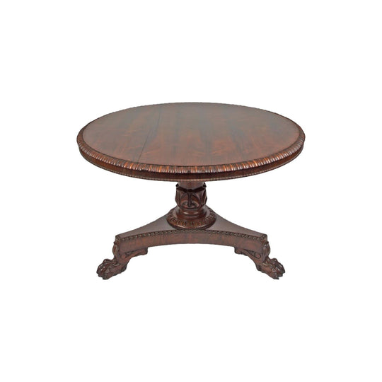 Antique English George IV Mahogany  circular Dining Table