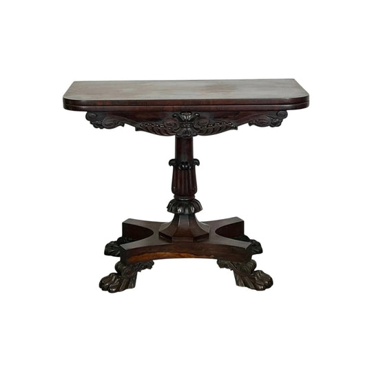 Antique English George IV Rosewood Card Table.