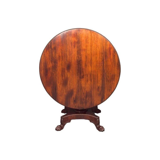 Antique English George IV / William IV Rosewood circular tilt top Dining Table