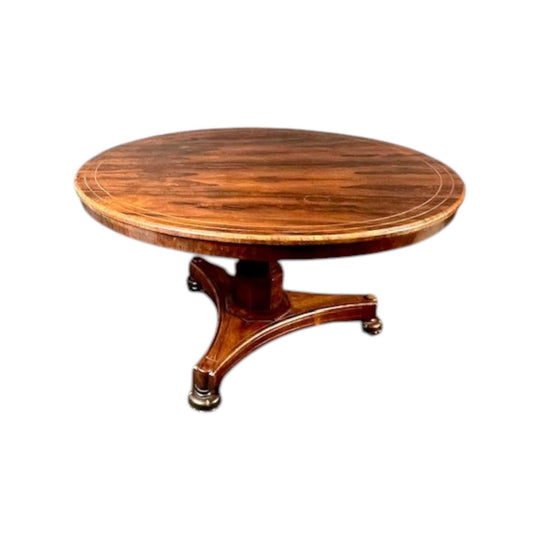 Antique English Georgian brass inlaid Rosewood Table.