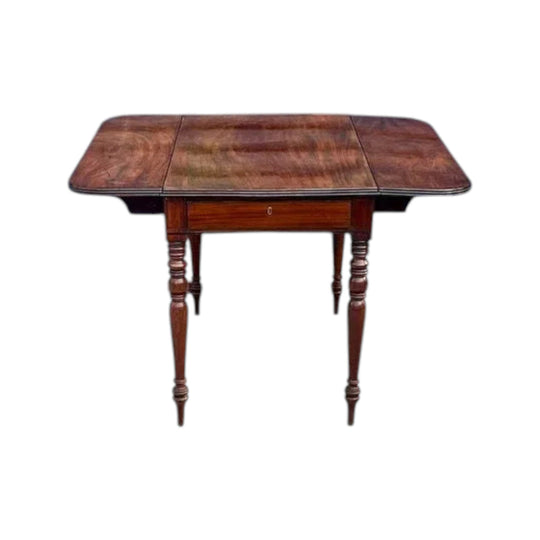 Antique English Georgian Mahogany Drop Side Table.