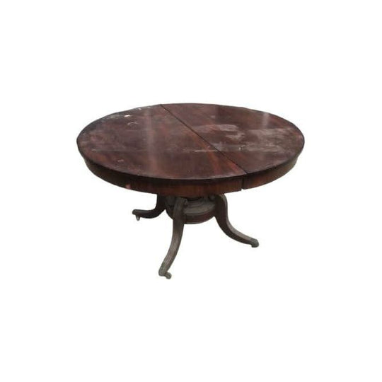 Antique English Georgian late Regency period 1811 - 1820 Mahogany Circular Extension Dining Table.