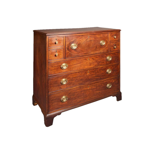 Antique English Georgian Mahogany Secretaire Chest of Drawers