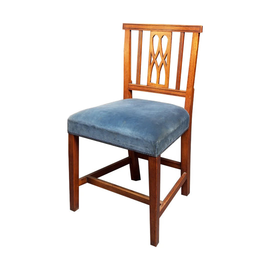 Antique English Georgian pair of Oak Dining Chairs