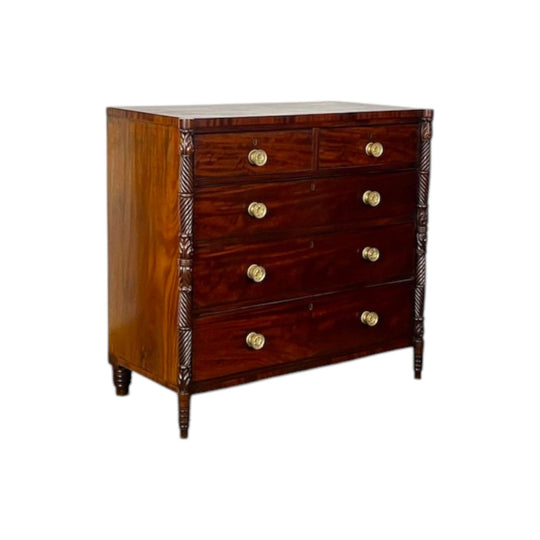 Antique English Georgian - Regency Mahogany Chest of Drawers