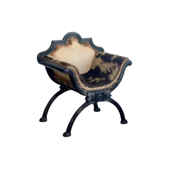 Antique English Georgian Regency period ( 1811 - 1820 ) Savonarola Chair.