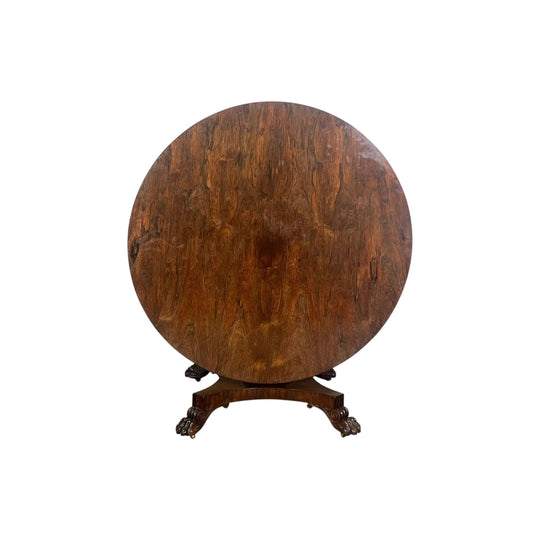 Antique English Georgian Regency period circular Rosewood Table.
